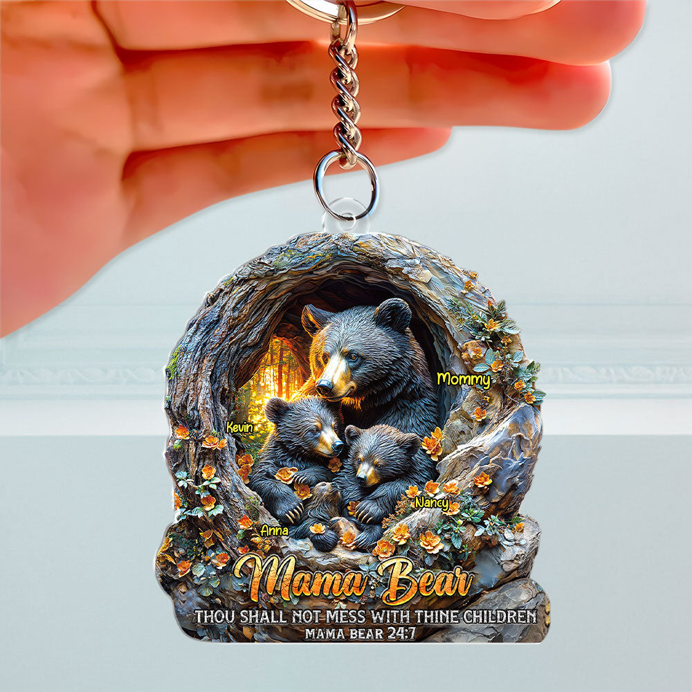 Mama Bear Keychain - Personalized Gifts For Mom 04Huti180425 - Image 4