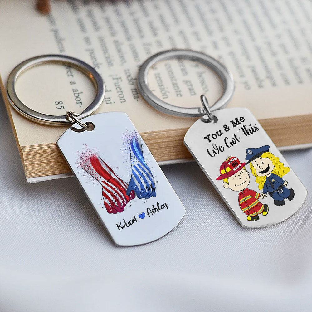 Personalized Gifts For Couple Stainless Steel Keychain, Custom Job Costumes 03Qhti160125Hg - Image 4
