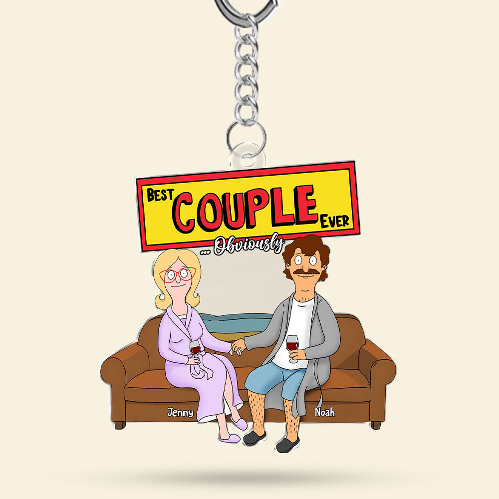 Personalized Gifts For Couple Keychain, Happy Couple On Sofa 03Qhti100225Hg - Image 4