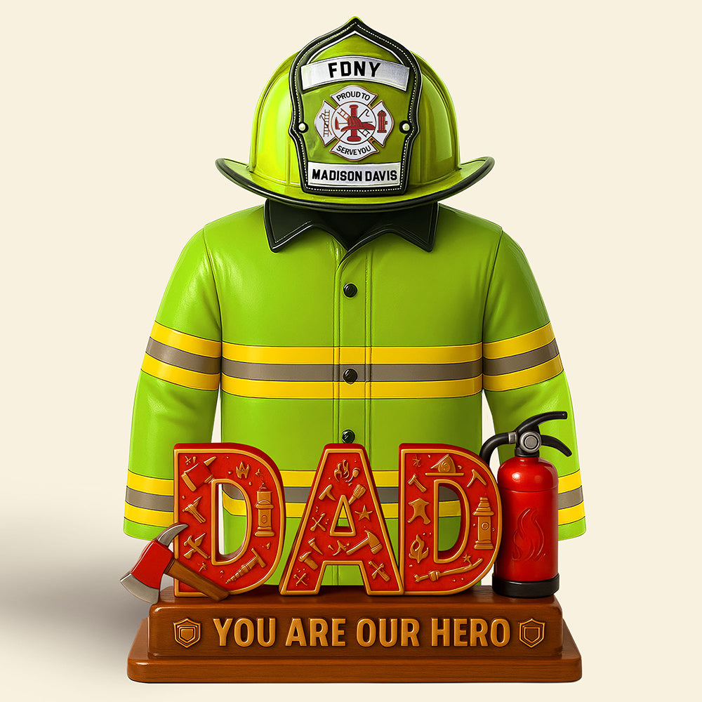 Firefighter Dad Acrylic Plaque - Personalized Gifts For Dad 01Ohti150525 - Image 4