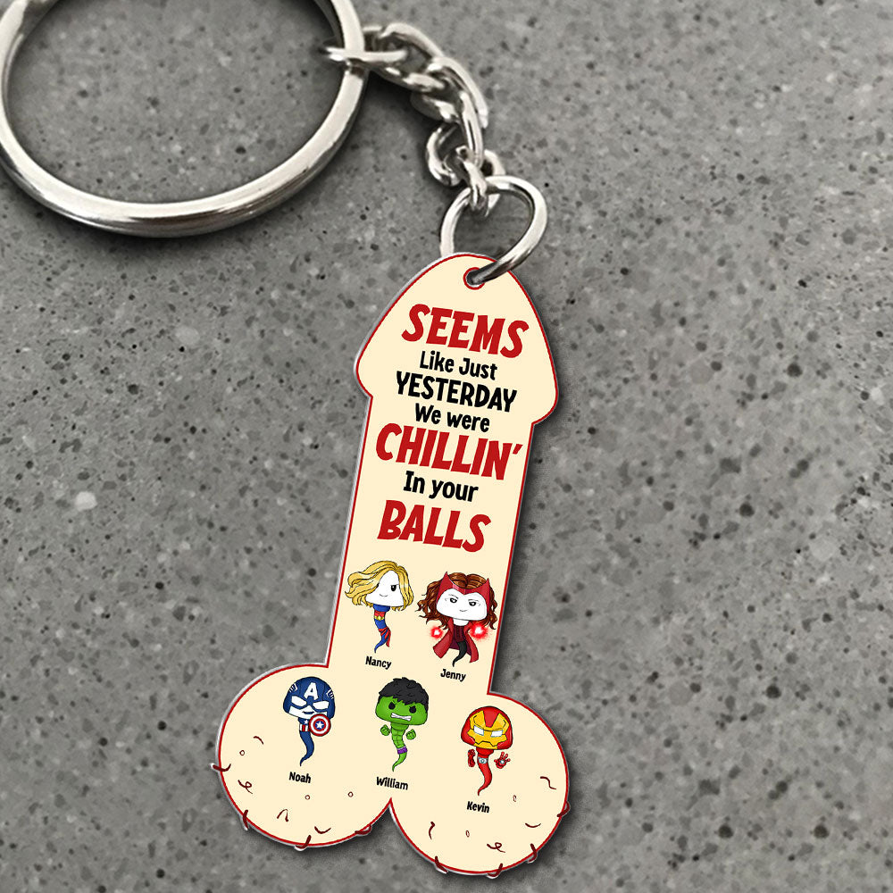 Super Sperm Dad Keychain - Personalized Gifts For Dad 02Ohti190525 - Image 3