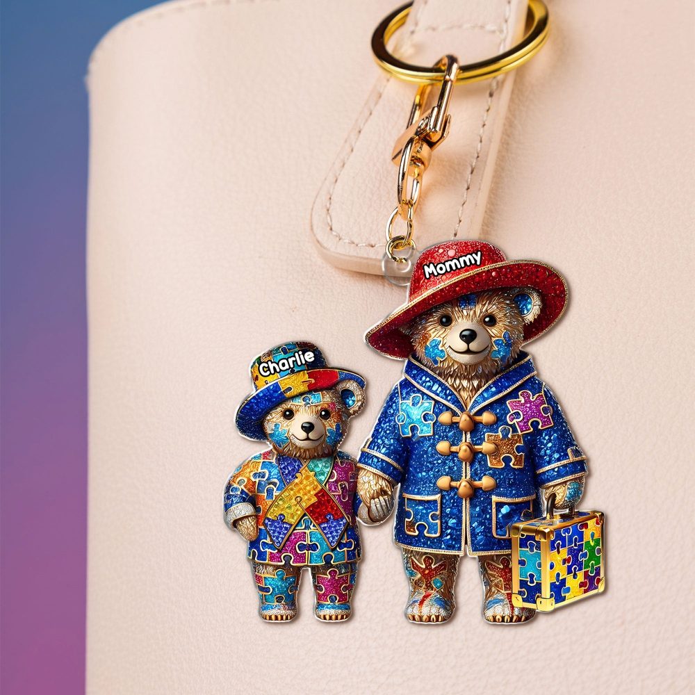 Personalized Gifts For Autism Mom Keychain, Mama Bear 04Tgti220325