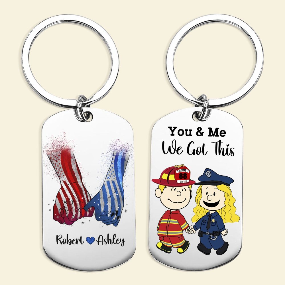 Personalized Gifts For Couple Stainless Steel Keychain, Custom Job Costumes 03Qhti160125Hg - Image 5