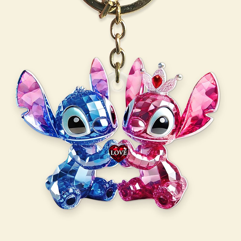 Blue Monster Couple Acrylic Keychain - Personalized Gifts For Couples 05Tgpu280525 - Image 4