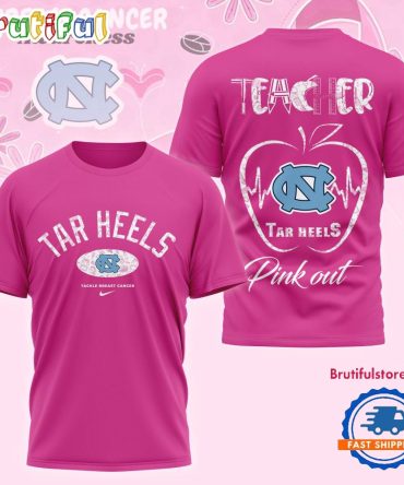North Carolina Tar Heels 2025 Ncaa Teacher Tackle Breast Cancer Unisex 3D Shirt