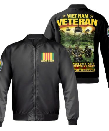 Veteran Bomber Jacket Vietnam Veteran I Served My Country Bomber Black Unisex Jacket Jacket