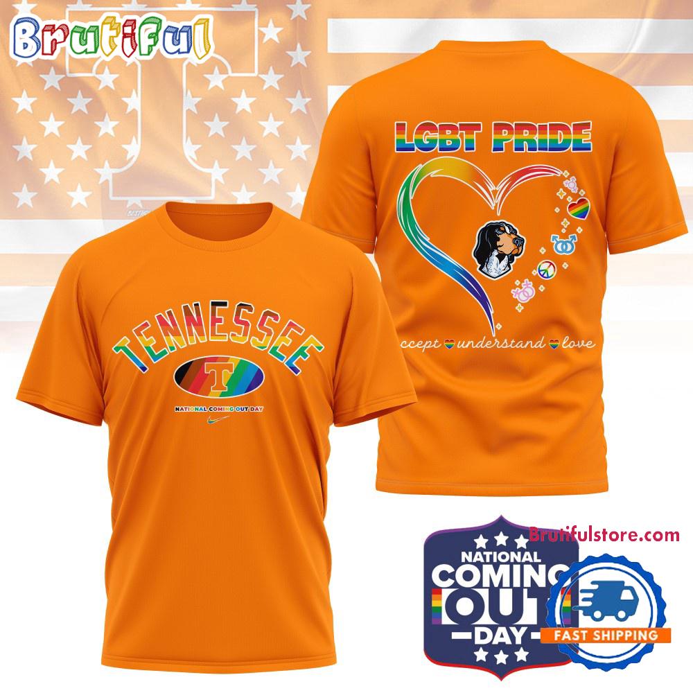 Tennessee Volunteers 2025 Ncaa National Coming Out Day Lgbt Pride Unisex 3D Shirt