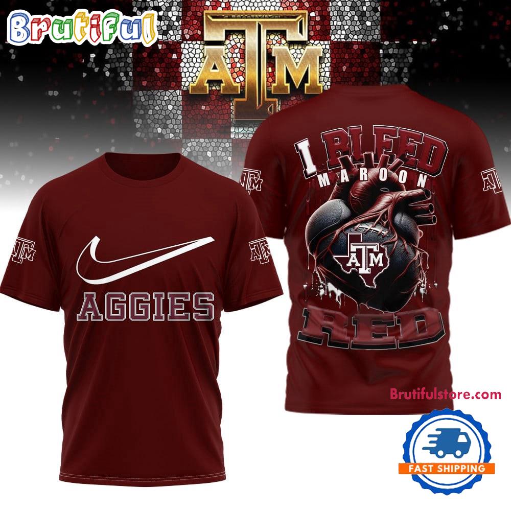 Texas A&M Aggies 2025 Ncaa I Bleed Unisex 3D Shirt