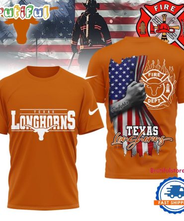 Texas Longhorns 2025 Ncaa Firefighter American Flag 3D Shirt