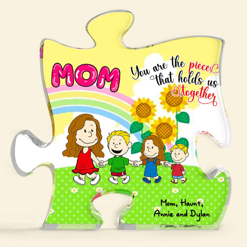 Personalized Gifts For Mom Shaped Acrylic Plaque Mom & Little Ones Holding Hand 02Xqlu200125Hh - Image 5