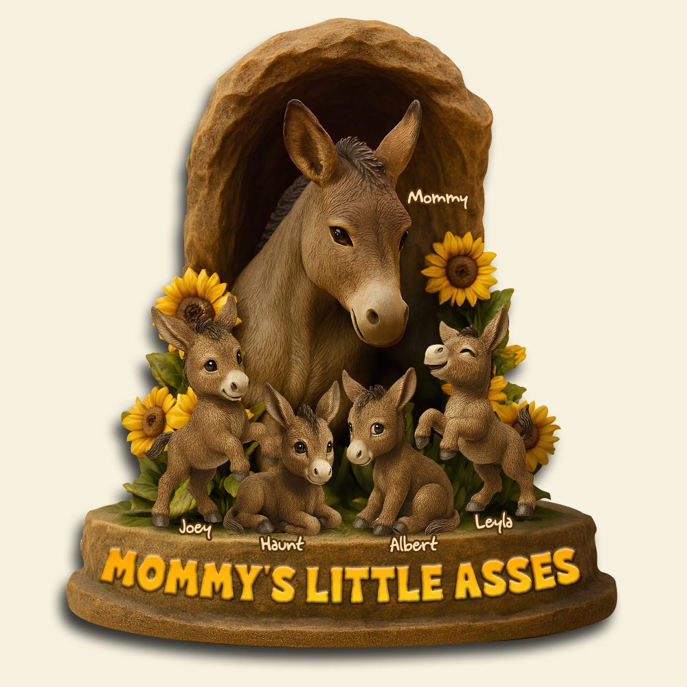 Personalized Gift For Mom Donkey Acrylic Plaque- Mama & Her Little Asses 04Nalu140425 - Image 3