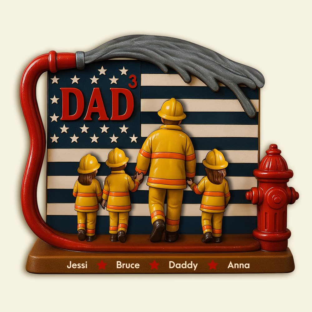 Firefighter Dad Acrylic Plaque - Personalized Christmas Gifts For Dad 02Tolu260425 - Image 3