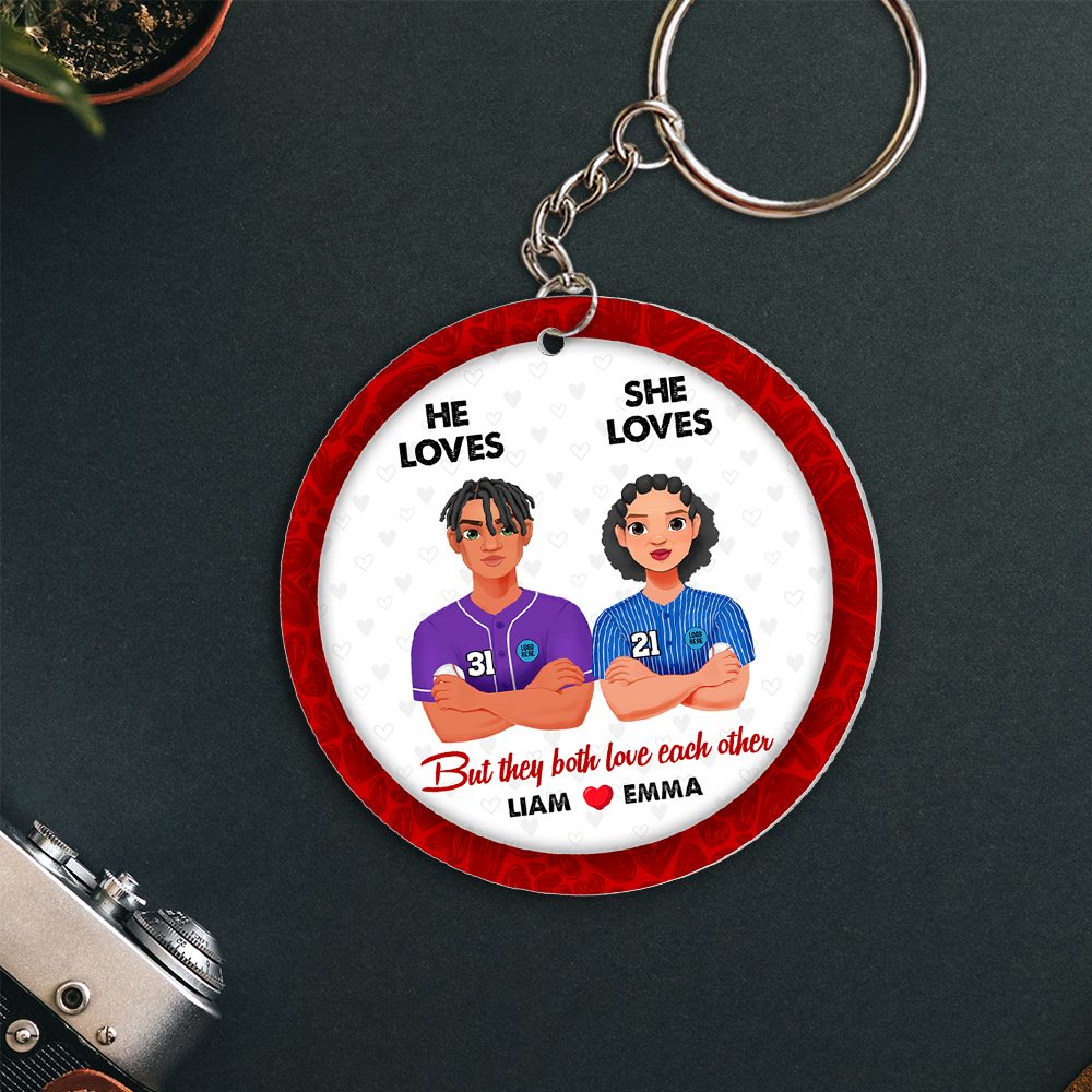 Personalized Gifts For Baseball-Loving Couple Keychain 01Hupu230125Hg - Image 2