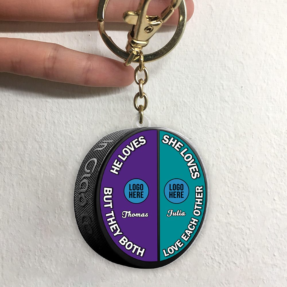 Personalized Gifts For Ice Hockey-Loving Couple Keychain 04Hupu240125 - Image 3