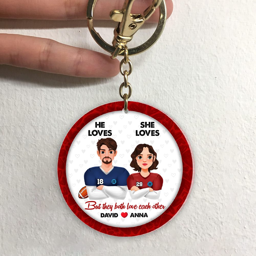 Personalized Gifts For American Football-Loving Couple Keychain 02Hupu230125Hg - Image 3