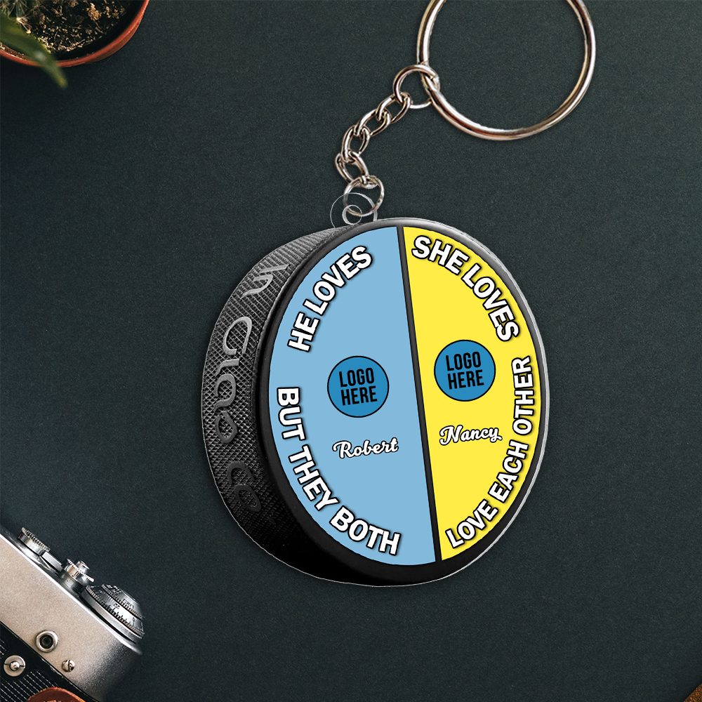 Personalized Gifts For Ice Hockey-Loving Couple Keychain 04Hupu240125 - Image 2
