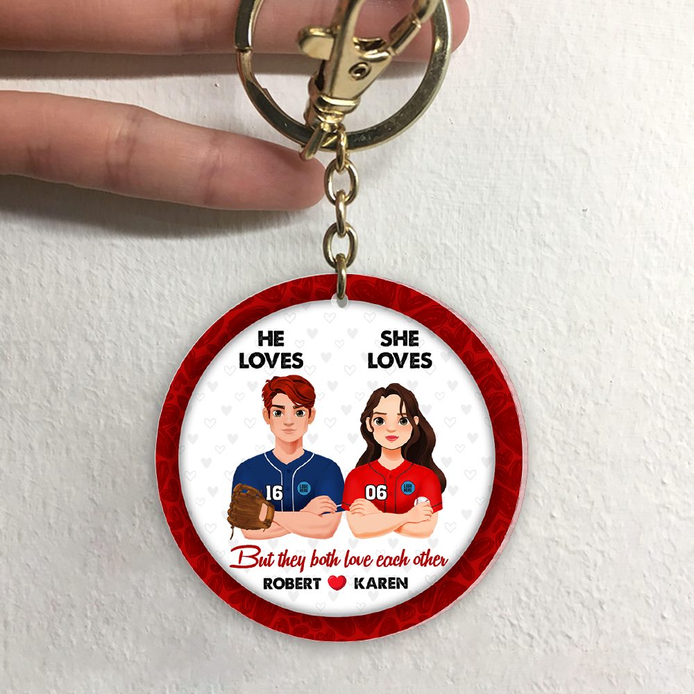 Personalized Gifts For Baseball-Loving Couple Keychain 01Hupu230125Hg - Image 3
