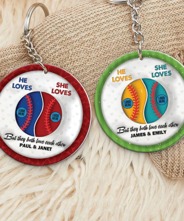 Personalized Gifts For Baseball-Loving Couple Keychain 07Hupu230125