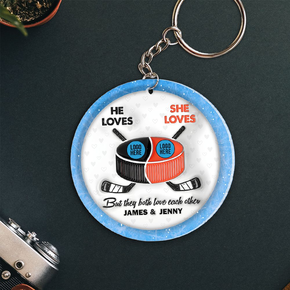 Personalized Gifts For Ice Hockey-Loving Couple Keychain 01Hupu240125 - Image 3