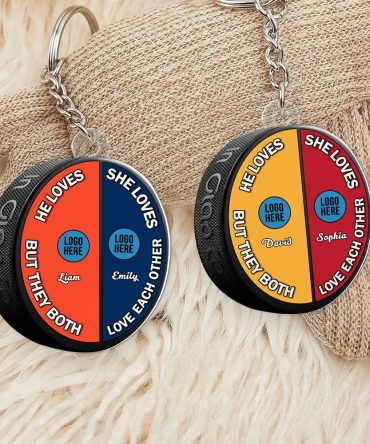 Personalized Gifts For Ice Hockey-Loving Couple Keychain 04Hupu240125