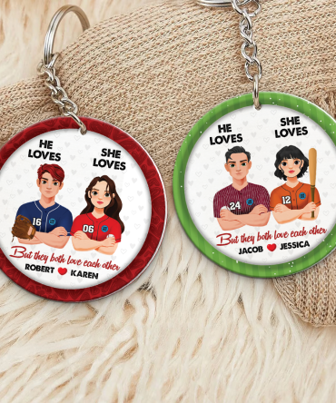 Personalized Gifts For Baseball-Loving Couple Keychain 01Hupu230125Hg