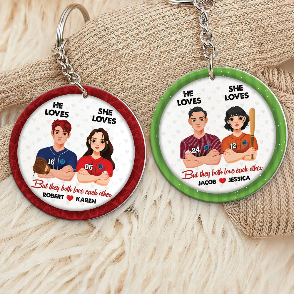 Personalized Gifts For Baseball-Loving Couple Keychain 01Hupu230125Hg
