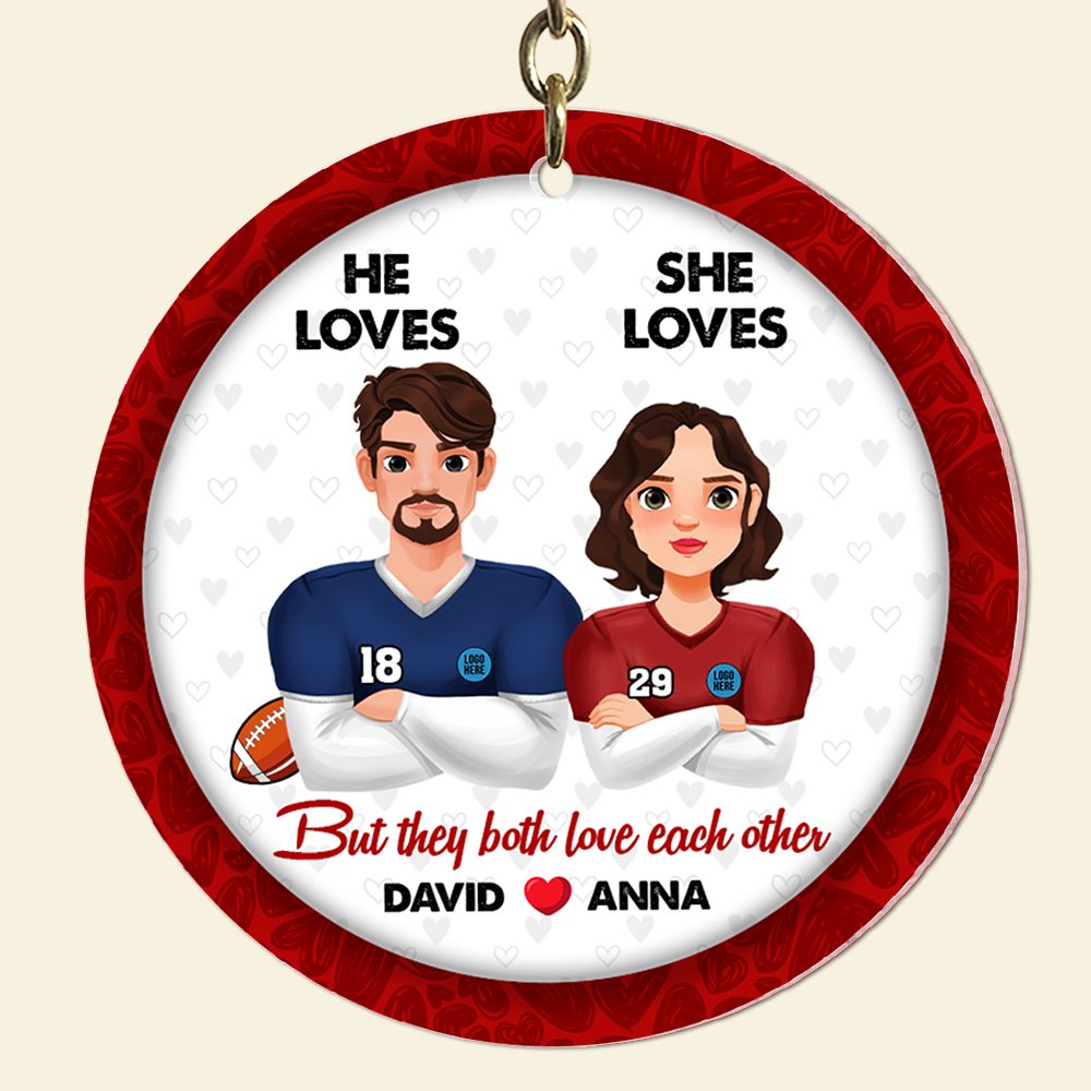 Personalized Gifts For American Football-Loving Couple Keychain 02Hupu230125Hg - Image 5