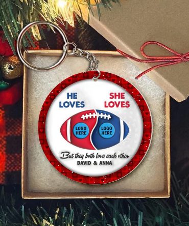 Personalized Gifts For Couple American Football Keychain 02Hupu051024
