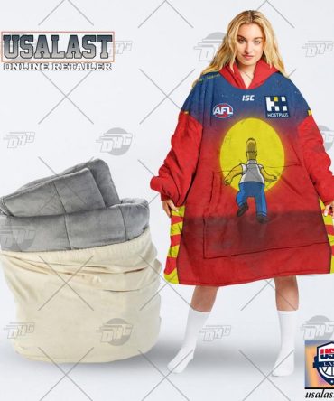 Personalised Afl Gold Coast Suns The Simpsons Blanket Hoodie Hoodie Blanket