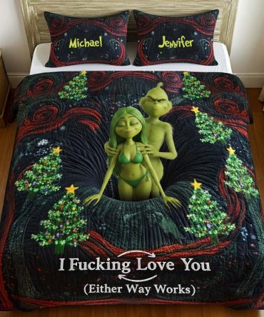 Grumpy Xmas - Personalized Stole Christmas Bedding Set