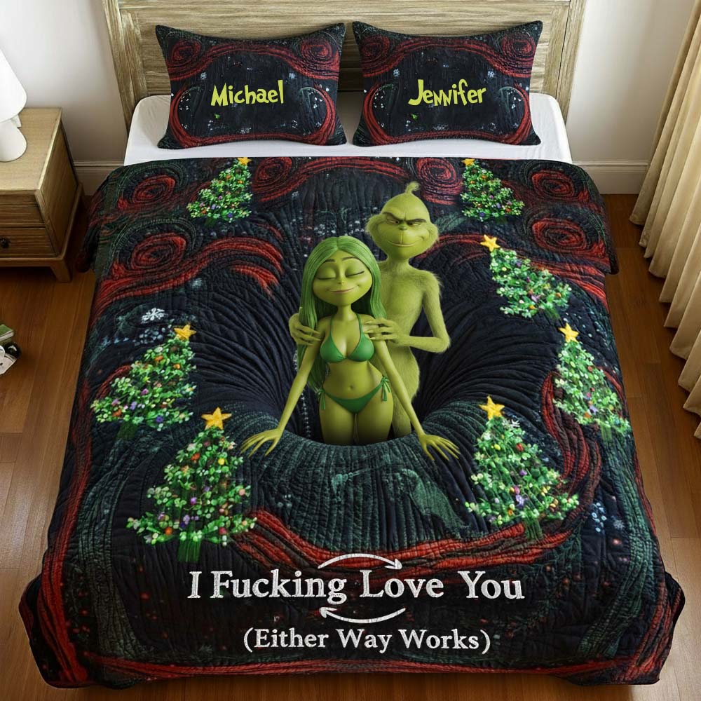 Grumpy Xmas - Personalized Stole Christmas Bedding Set