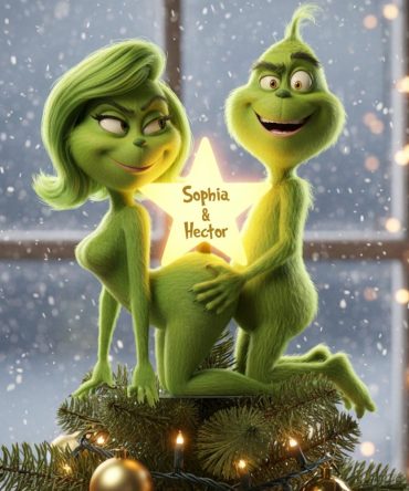 Grinch Fuzzy Green Trouble On Top - Personalized Stole Christmas Led Light Tree Topper