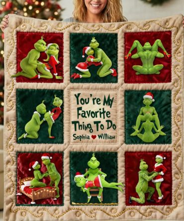 Merry Grinchmas - Personalized Stole Christmas Blanket