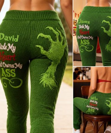 Grinch He Stole My Heart And Owns My Ass - Personalized Stole Christmas Leggings