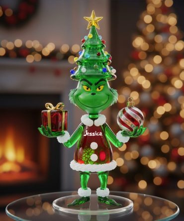 Green Monster Any Name - Personalized Stole Christmas Custom Shaped Acrylic Plaque