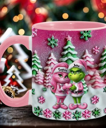 Grinchy Couple - Personalized Stole Christmas Accent Mug