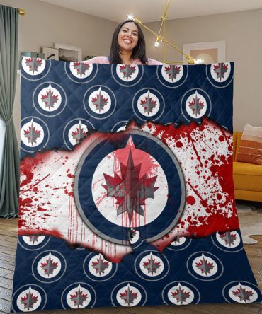 Nhl Winnipeg Jets Cozy Maple Leaf Quilt Blanket – Canadian Themed, Perfect For Home Décor & Gifts
