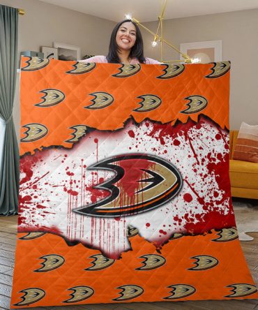Anaheim Ducks Cozy Up With Vibrant Orange Team Logo Blanket – Perfect Gift For Hockey Fans!