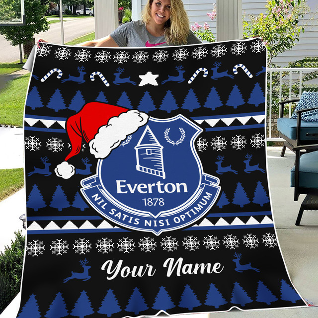 Custom Everton Christmas Blanket - Personalized Holiday Gift For Fans