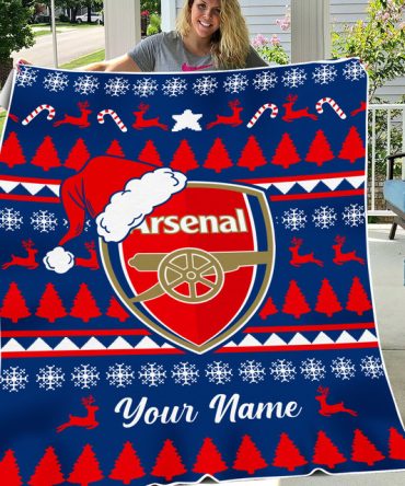 Personalized Arsenal Christmas Blanket – Cozy Holiday Gift For Fans