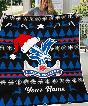 Custom Crystal Palace Fc Christmas Blanket - Personalized Cozy Gift For Fans