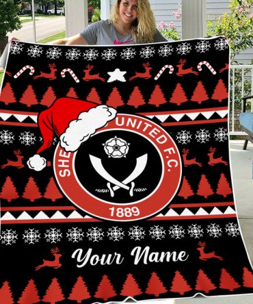 Custom Sheffield United Fc Christmas Blanket - Personalized Gift For Fans!
