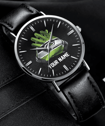 Customize Your Style: Personalized Football Watch With Leather Strap – Perfect Gift For Fans!