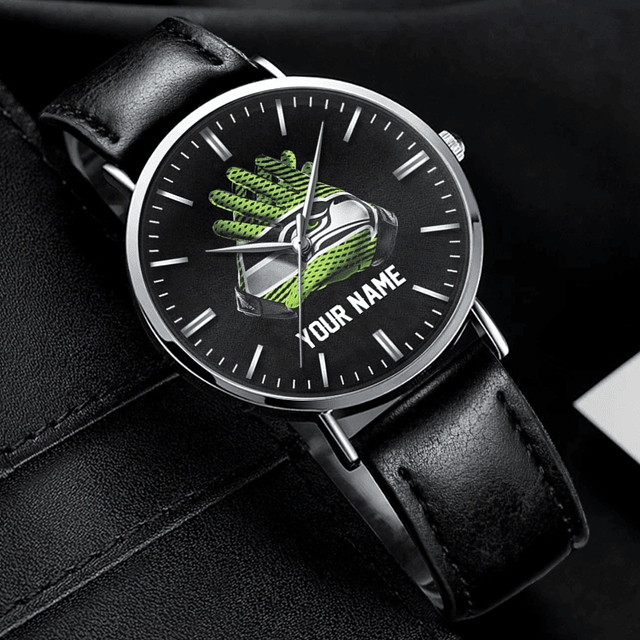 Customize Your Style: Personalized Football Watch With Leather Strap – Perfect Gift For Fans!