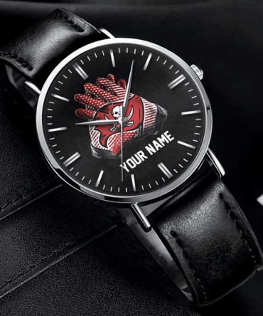 Personalized Leather Watch With Custom Name & Team Design – Perfect Gift For Fans
