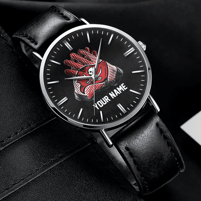 Personalized Leather Watch With Custom Name & Team Design – Perfect Gift For Fans