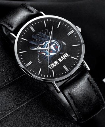 Custom Black Leather Sports Watch - Personalize With Your Name & Logo - Perfect Gift!
