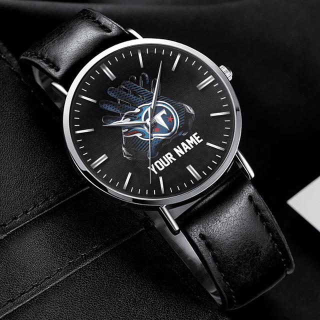 Custom Black Leather Sports Watch - Personalize With Your Name & Logo - Perfect Gift!