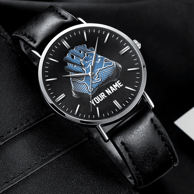 Customizable Leather Strap Watch - Personalized Name , Unique Gift Idea
