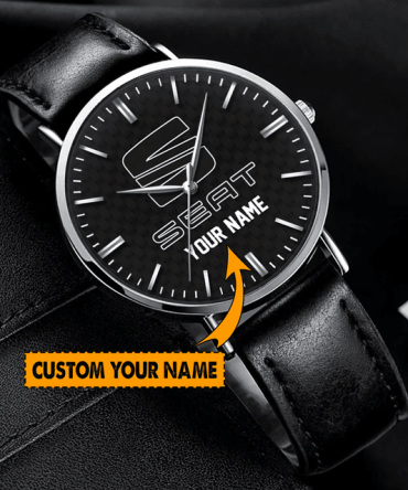 Custom Name Leather Strap Watch – Personalized Gift, Stylish Design